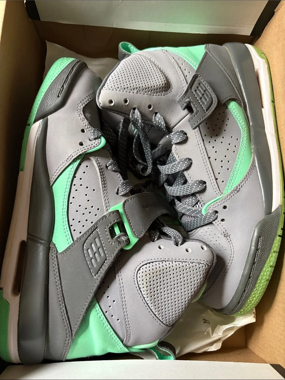 Jordan Gray and Mint Green Retro High-Tops